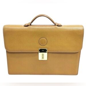 ✨🛍️ Gucci Tan Leather Vintage Top Handle Briefcase